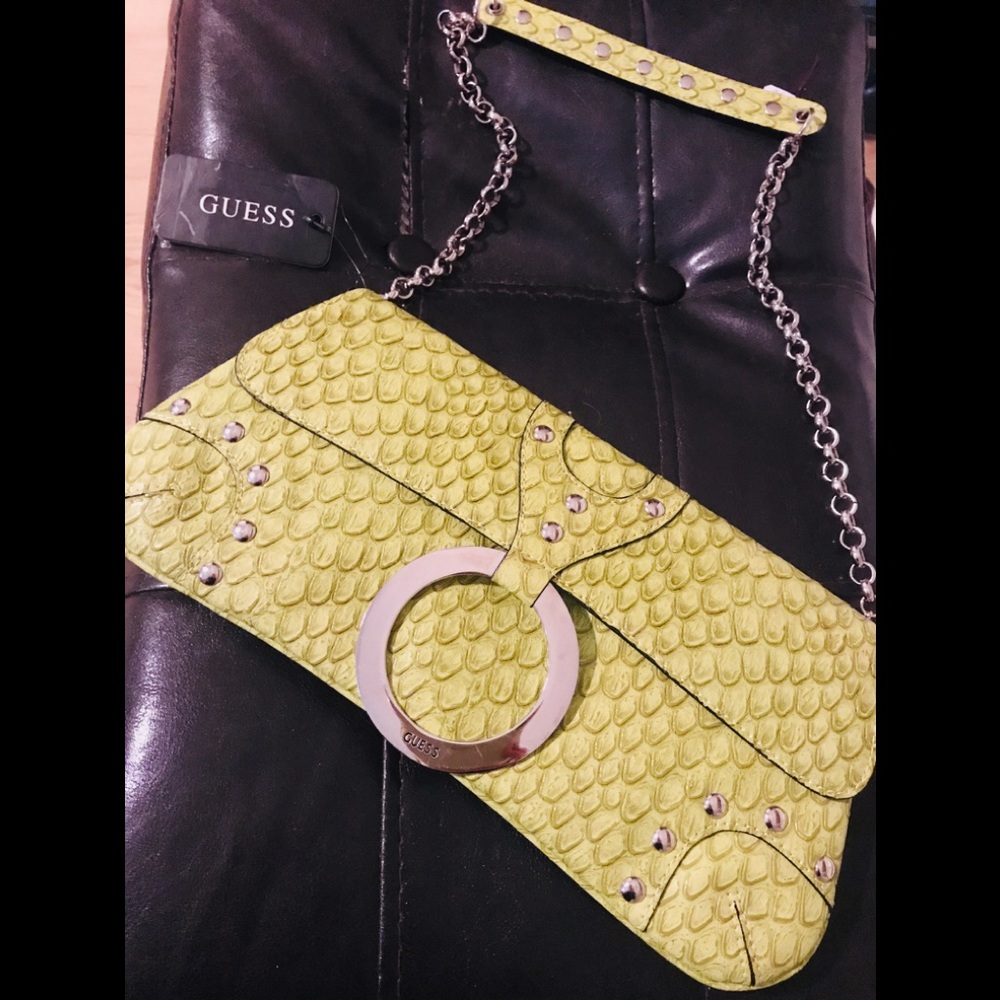 NEW Green Guess clutch style purse